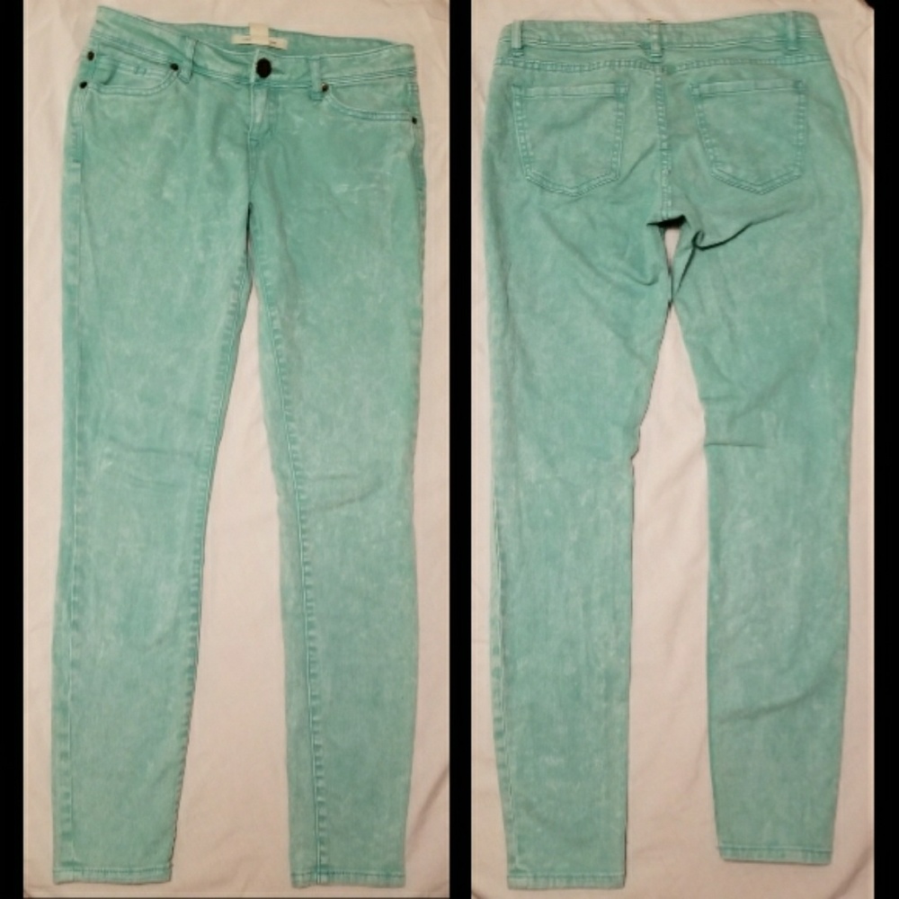 Light Green Mineral Wash Jeans